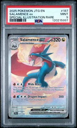 2025 Pokemon #187 Salamence Ex Special Illustration Rare PSA 9 - Image 1