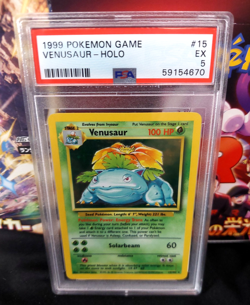 1999 Pokemon Base Set Venusaur Holo #15 PSA 5 EX - Image 1