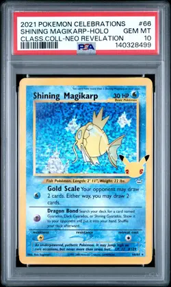 2021 POKEMON CELEBRATIONS CLASSIC COLLECTION #66 SHINING MAGIKARP-HOLO PSA 10 - Image 1