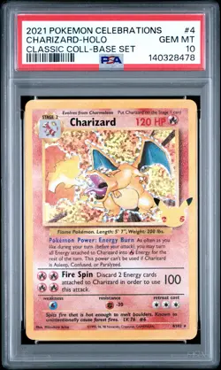 2021 POKEMON CELEBRATIONS CLASSIC COLLECTION #4 CHARIZARD-HOLO PSA 10 - Image 1