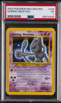 2002 POKEMON NEO DESTINY #109 SHINING MEWTWO PSA 1 - Image 1