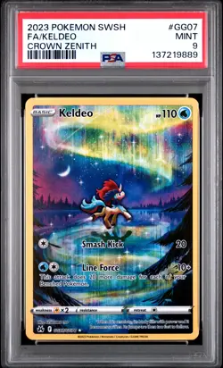 2023 POKEMON SWORD & SHIELD CROWN ZENITH #GG07 FULL ART/KELDEO PSA 9 - Image 1