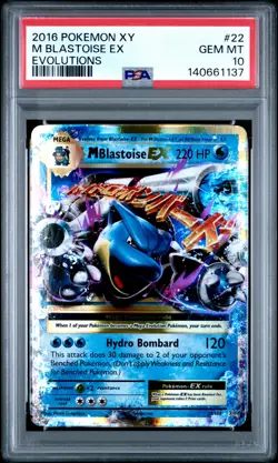 2016 POKEMON XY EVOLUTIONS #22 M BLASTOISE EX PSA 10 - Image 1