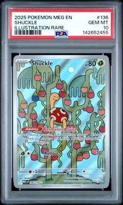 2025 POKEMON MEG EN-MEGA EVOLUTION ILLUSTRATION RARE #136 SHUCKLE PSA 10 - Image 1