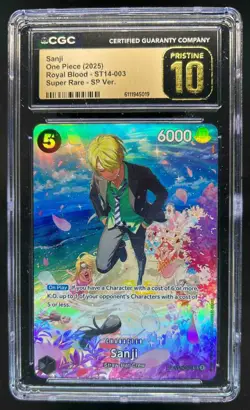 2025 One Piece Royal Blood Super Rare Sanji SP Version #ST14-003 CGC 10 PRISTINE - Image 1