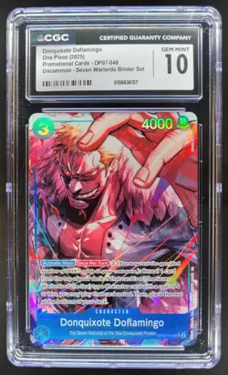 2025 ONE PIECE CCG DONQUIXOTE DOFLAMINGO PROMO OP07-048 CGC 10 C PT - Image 1