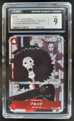 2022 One Piece Japanese Romance Dawn Brook #OP01-022 Manga Alt Art CGC 9 D PT - Image 1