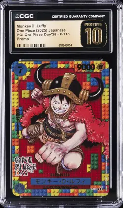 2025 ONE PIECE JPN PC: ONE PIECE DAY '25 PROMO MONKEY D. LUFFY CGC 10 PRISTINE - Image 1