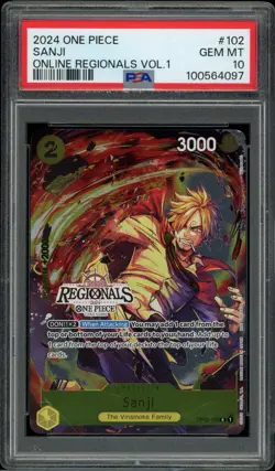 2024 One Piece 102 Sanji Online Regionals Vol. 1 PSA 10 Gem Mint - Image 2