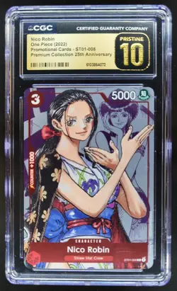2022 ONE PIECE CCG NICO ROBIN 25TH PROMO ST01-008 CGC 10 PRISTINE C PT - Image 1