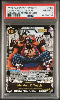 2024 ONE PIECE EMPERORS IN THE NEW WORLD MANGA ALT ART MARSHALL D. TEACH PSA 10 - Image 1