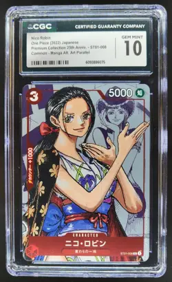 2022 ONE PIECE CCG JAPANESE NICO ROBIN 25TH ST01-008 MANGA ALT ART CGC 10 C PT - Image 1