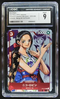 2022 ONE PIECE CCG JAPANESE NICO ROBIN 25TH ST01-008 MANGA ALT ART CGC 9 C PT - Image 1
