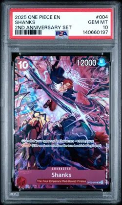 2025 ONE PIECE ENGLISH VERSION 2ND ANNIVERSARY SET #004 SHANKS PSA 10 - Image 1