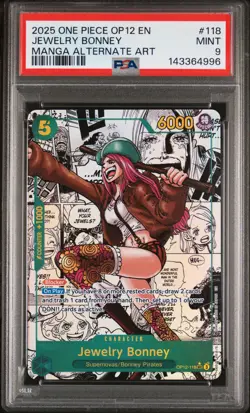 2025 ONE PIECE LEGACY OF THE MASTER MANGA ALT ART #118 JEWELRY BONNEY PSA 9 - Image 1