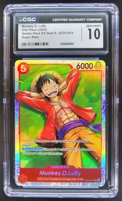 2025 ONE PIECE CCG MONKEY D. LUFFY SUPER RARE ST21-014 CGC 10 D PT - Image 1