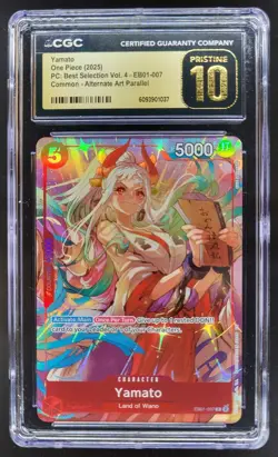 2025 ONE PIECE CCG YAMATO ALT ART EB01-007 CGC 10 PRISTINE B PT - Image 1