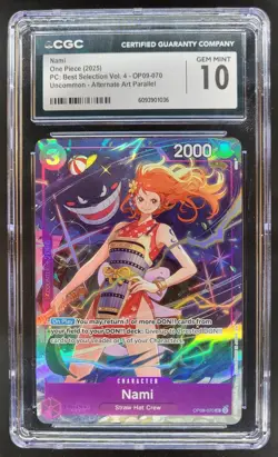 2025 ONE PIECE CCG NAMI ALTERNATE ART OP09-070 CGC 10 A PT - Image 1
