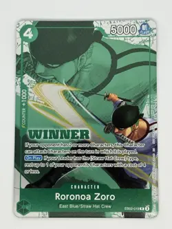 Roronoa Zoro RARE WINNER ALT ART EB02-019 ONE PIECE TCG - Image 3