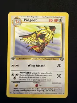 Pidgeot - 1999 Vintage Pokemon Jungle card # 24/64 - 1ST EDITION Non HOLO Worn - Image 1