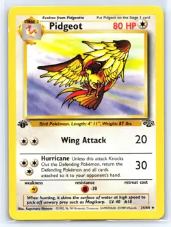 Pidgeot 24/64 Jungle 1st Ed Non Holo Rare WotC 1999 Vintage Pokemon TCG Card - Image 1