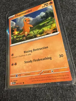 Charmander 007/091 Cosmos Holo Paldean Fates Promo Pokemon Trading Card Game NM - Image 2