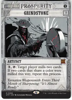 Grindstone M Outlaws of Thunder Junction: Breaking News OTP Normal 62MTG NM - Image 1