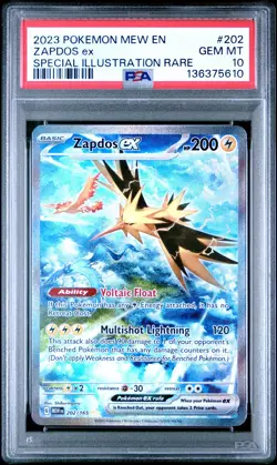 2023 POKEMON MEW EN-151 SPECIAL ILLUSTRATION RARE #202 ZAPDOS EX PSA 10 - Image 1