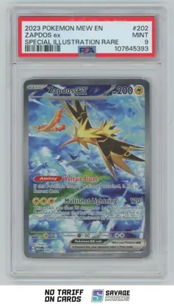 2023 Pokemon Scarlet & Violet - 151 Zapdos ex PSA 9 #202/165 Special - Image 1
