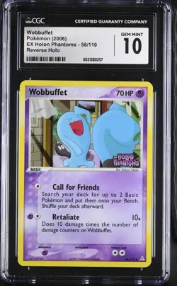Pokemon Wobbuffet EX Holon Phantoms Reverse Holo #56 CGC GEM MINT - Image 1