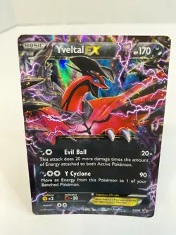 Pokemon Card Yveltal EX XY08 Half Art Ultra Rare XY Black Star Promo LP/MP Back - Image 1