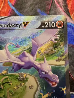 Aerodactyl V Alternate Full Alt Art Holo Card 180/196 Lost Origin Pokemon TCG NM - Image 3