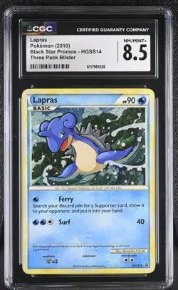 CGC 8.5 Lapras 2010 Black Star Promos HGSS14 Holo Pokemon Card - Image 1