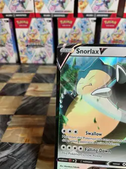 Pokemon TCG Snorlax v Sword & Shield Base Set Holo Ultra Rare Card 141/202 - Image 2