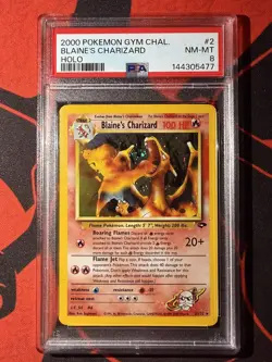 2000 Pokemon Gym Challenge Blaine's Charizard card 2/132 PSA 8 NM-MT - Image 1