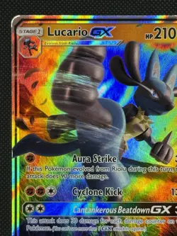 Pokemon - Lucario GX Holo Black Star Promo Card SM100 Nm - Image 3