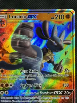 Pokemon - Lucario GX Holo Black Star Promo Card SM100 Nm - Image 4