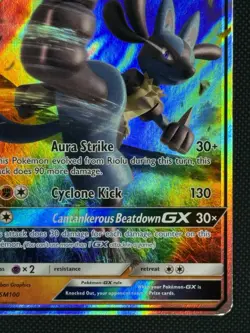 Pokemon - Lucario GX Holo Black Star Promo Card SM100 Nm - Image 5