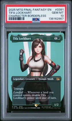 2025 MTG FINAL FANTASY CHARACTER BORDERLESS #0391 TIFA LOCKHART PSA 10 - Image 1