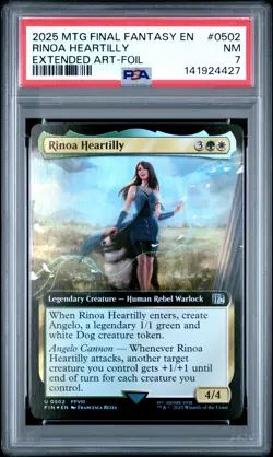 2025 MTG FINAL FANTASY EXTENDED ART-FOIL #0502 RINOA HEARTILLY PSA 7 - Image 1