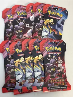 Pokemon TCG Destined Rivals Sleeved Booster Pack x10 Packs - Image 1