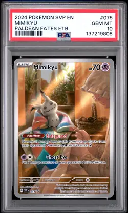2024 POKEMON SVP PALDEAN FATES ETB PROMO #075 MIMIKYU PSA 10 - Image 1