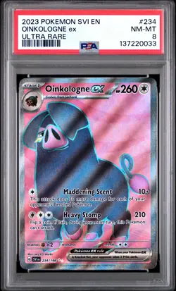 2023 POKEMON SVI EN-SCARLET & VIOLET ULTRA RARE #234 OINKOLOGNE EX PSA 8 - Image 1