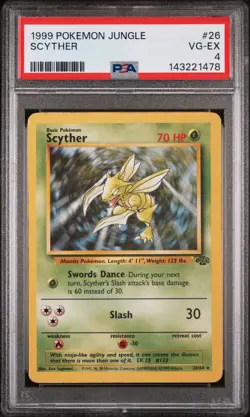 1999 POKEMON JUNGLE #26 SCYTHER PSA 4 - Image 1