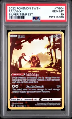 2022 POKEMON SWORD & SHIELD SILVER TEMPEST #TG04 FULL ART/JYNX PSA 10 - Image 1