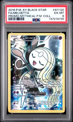 2016 POKEMON XY BLACK STAR PROMO MYTHICAL POKEMON COLL FULL ART/MELOETTA PSA 6 - Image 1