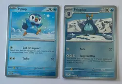 2x Piplup & Prinplup - Reverse Holo - Phantasmal Flames - Pokemon Card - NM - 1¢ - Image 1