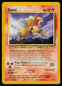Entei 17/64 Rare Neo Revelation Unlimited Pokemon - Image 1