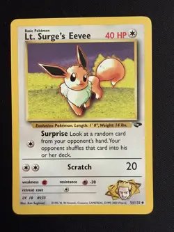 Pokemon TCG Lt. Surge's Eevee Gym Challenge 51/132 Uncommon Unlimited - NM - Image 1