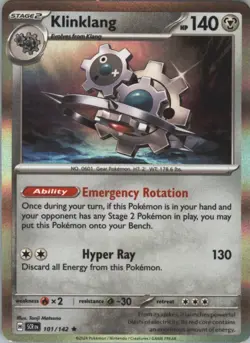 Pokemon TCG * SV Stellar Crown * Cosmos 101/142 Klinklang Holo Rare LP - Image 1